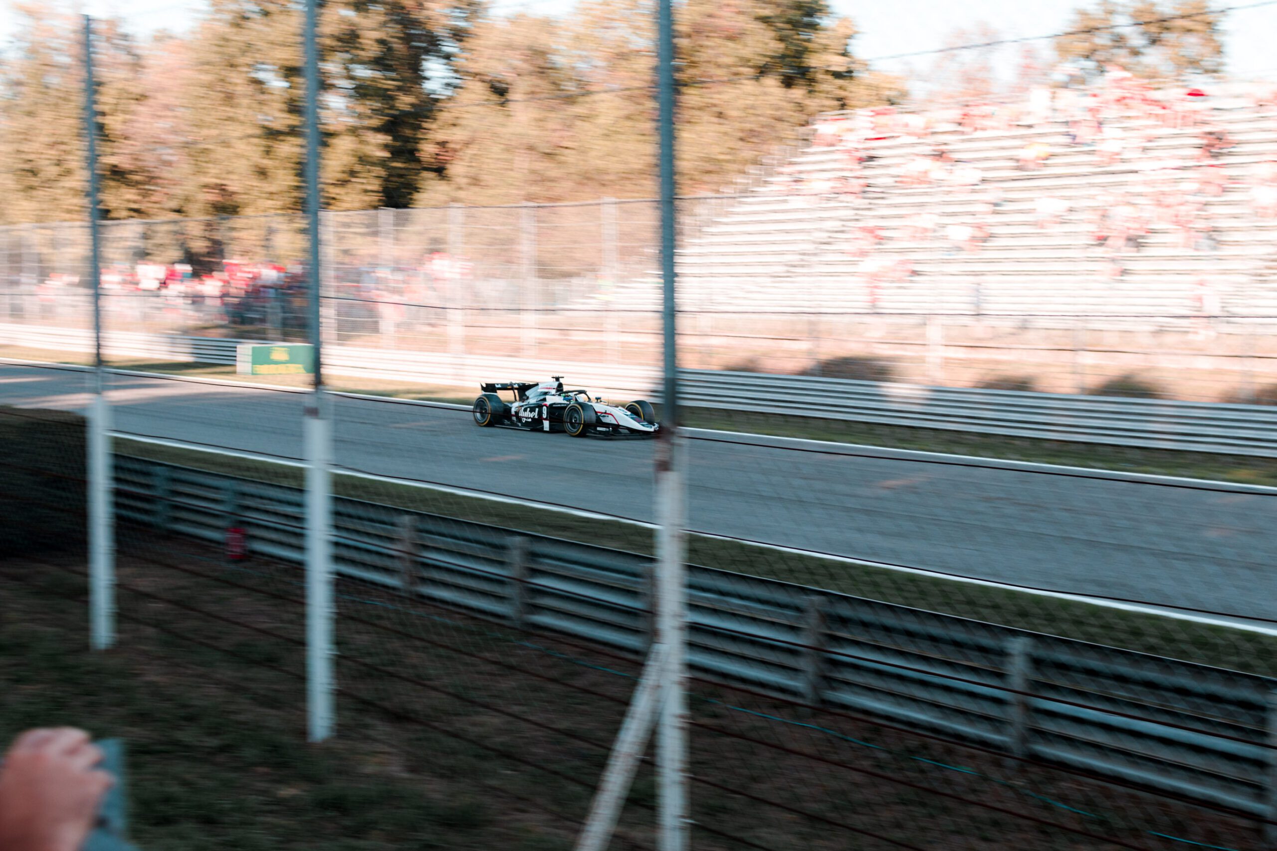 F2 car racing on track in Monza 2022