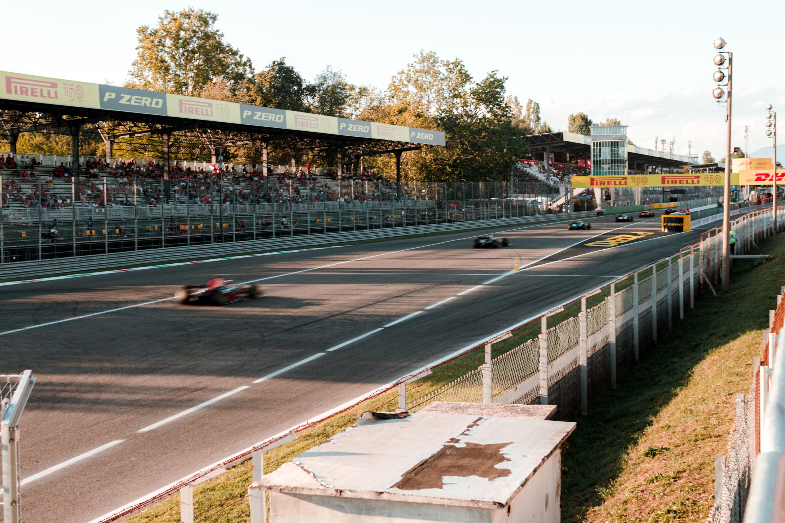 F2 cars racing on track in Monza 2022