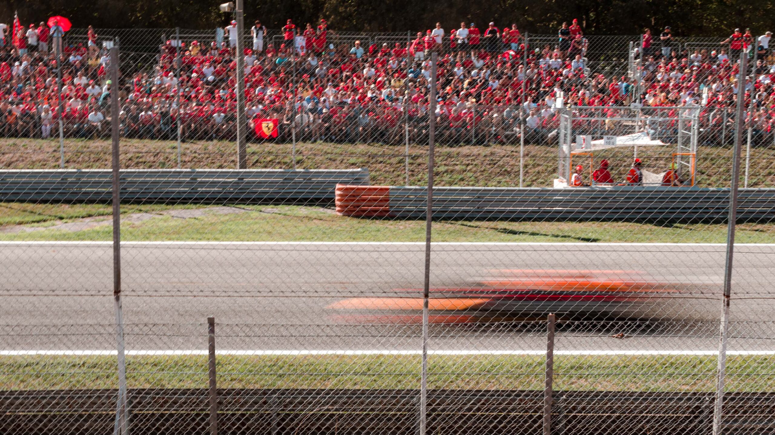 F1 car racing on track in Monza 2022