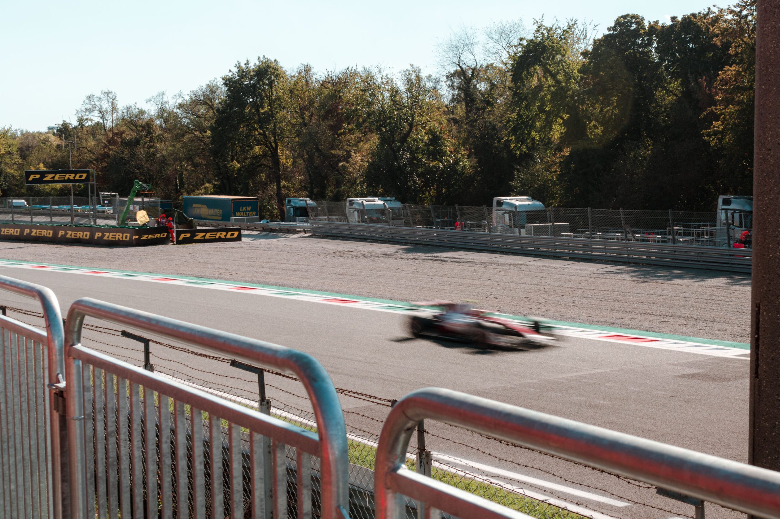 F1 car racing on track in Monza 2022
