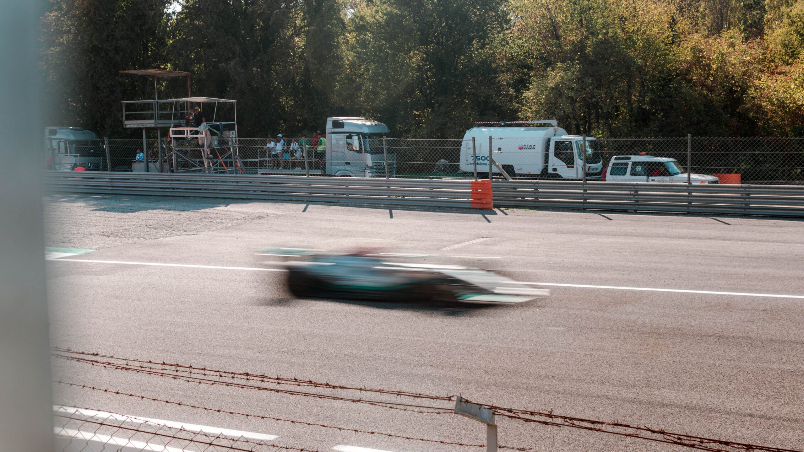F1 car racing on track in Monza 2022