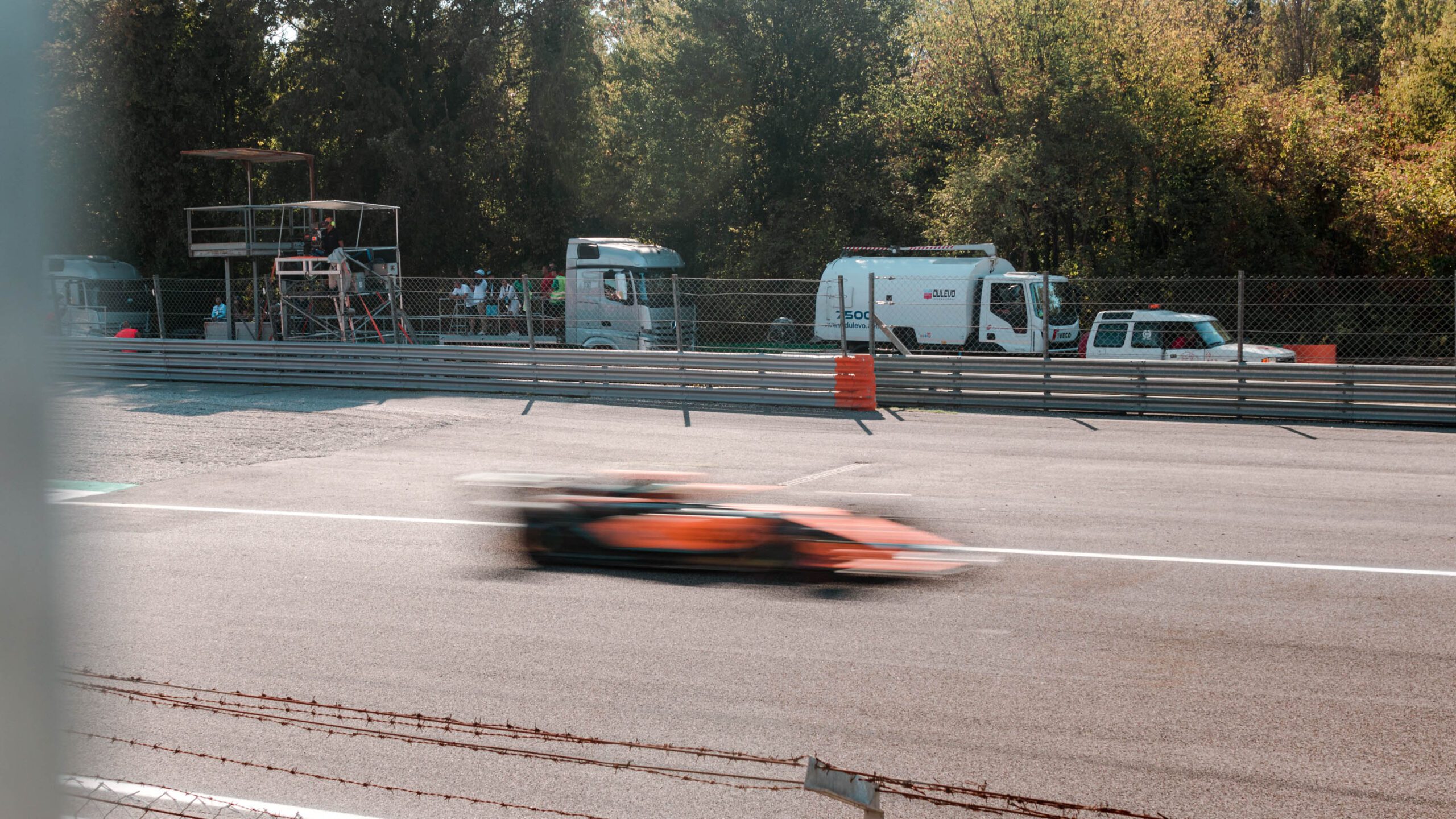 F1 car racing on track in Monza 2022