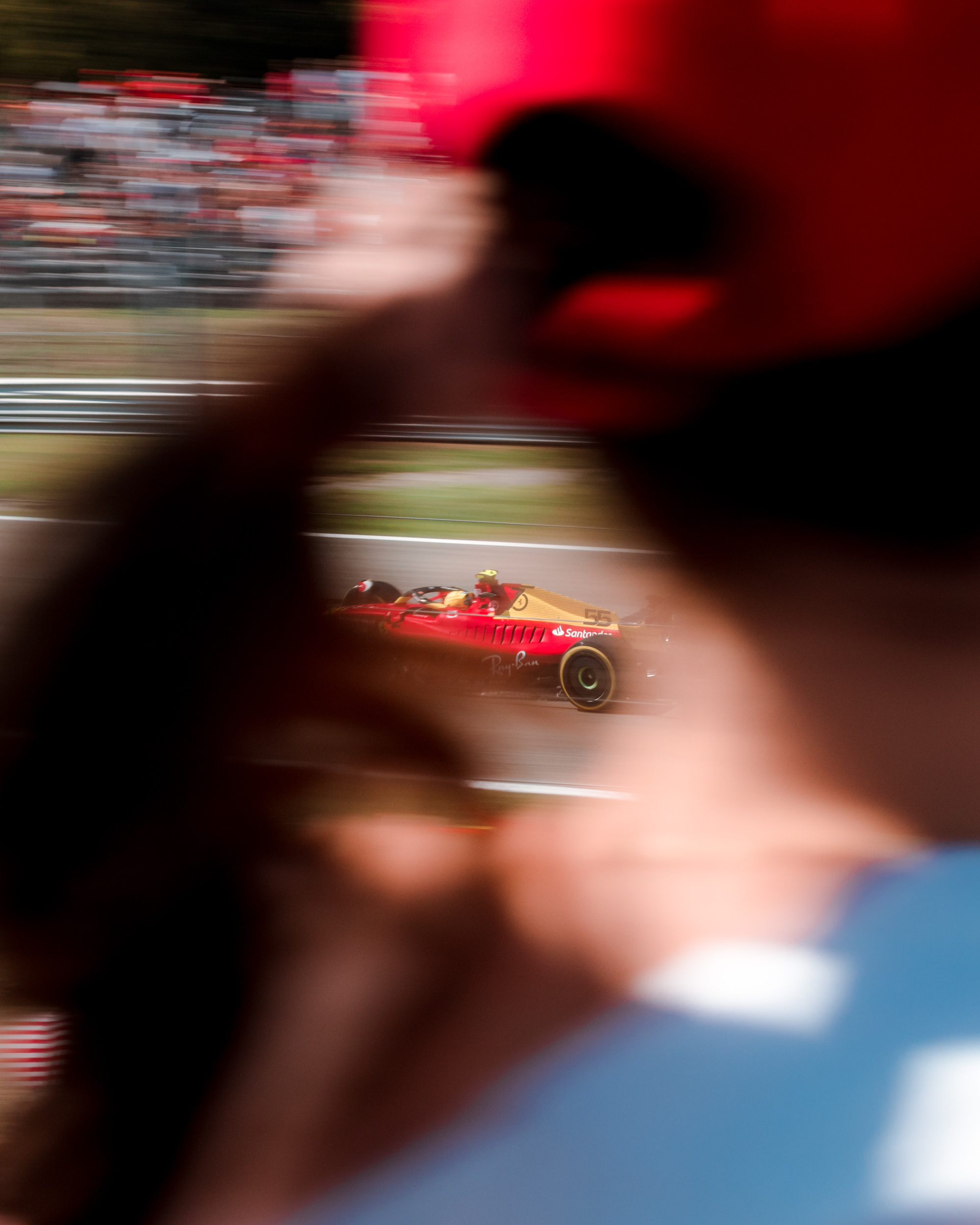 F1 car racing on track in Monza 2022