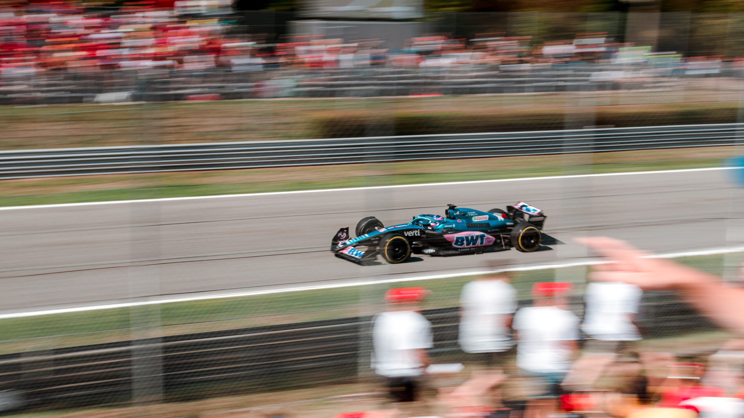F1 car racing on track in Monza 2022