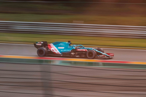 F1 racing car on a track