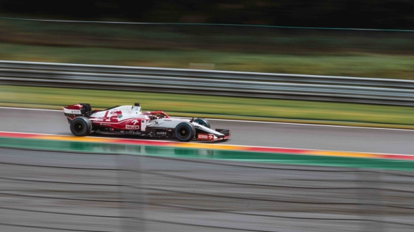 F1 racing car on a track
