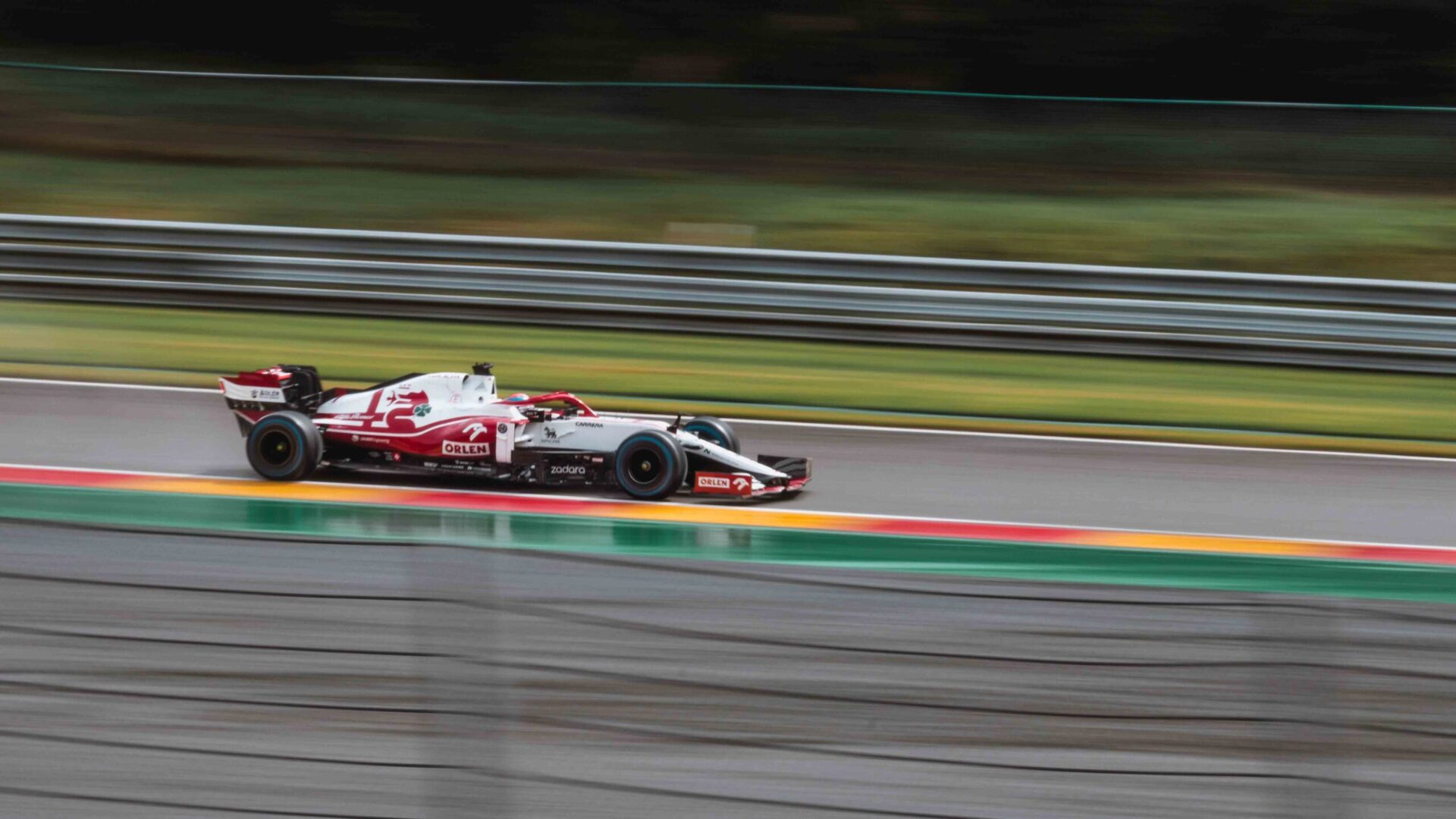 F1 racing car on a track