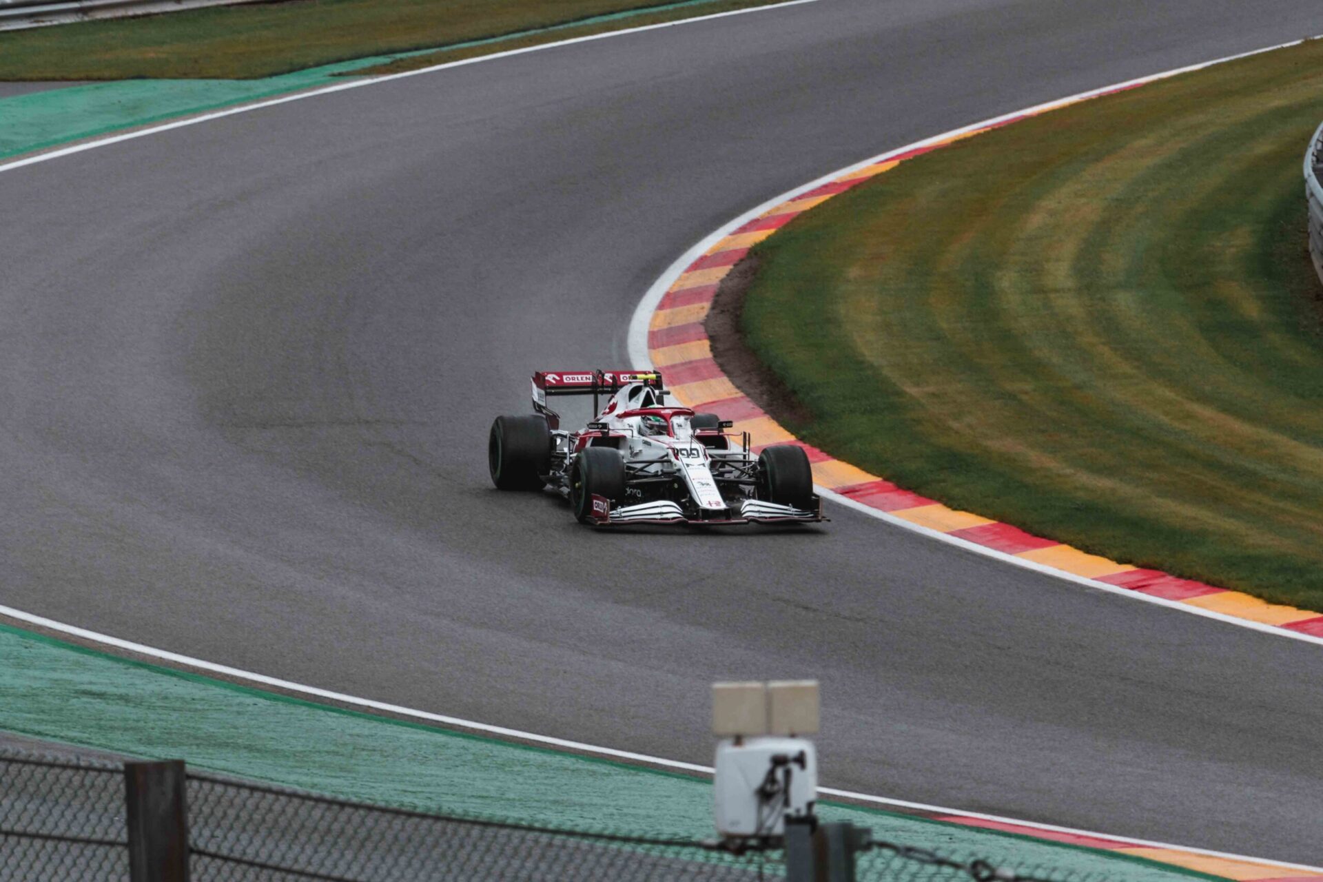 F1 racing car on a track