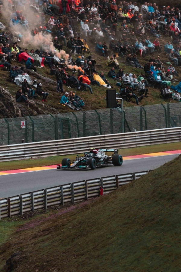 F1 racing car on a track