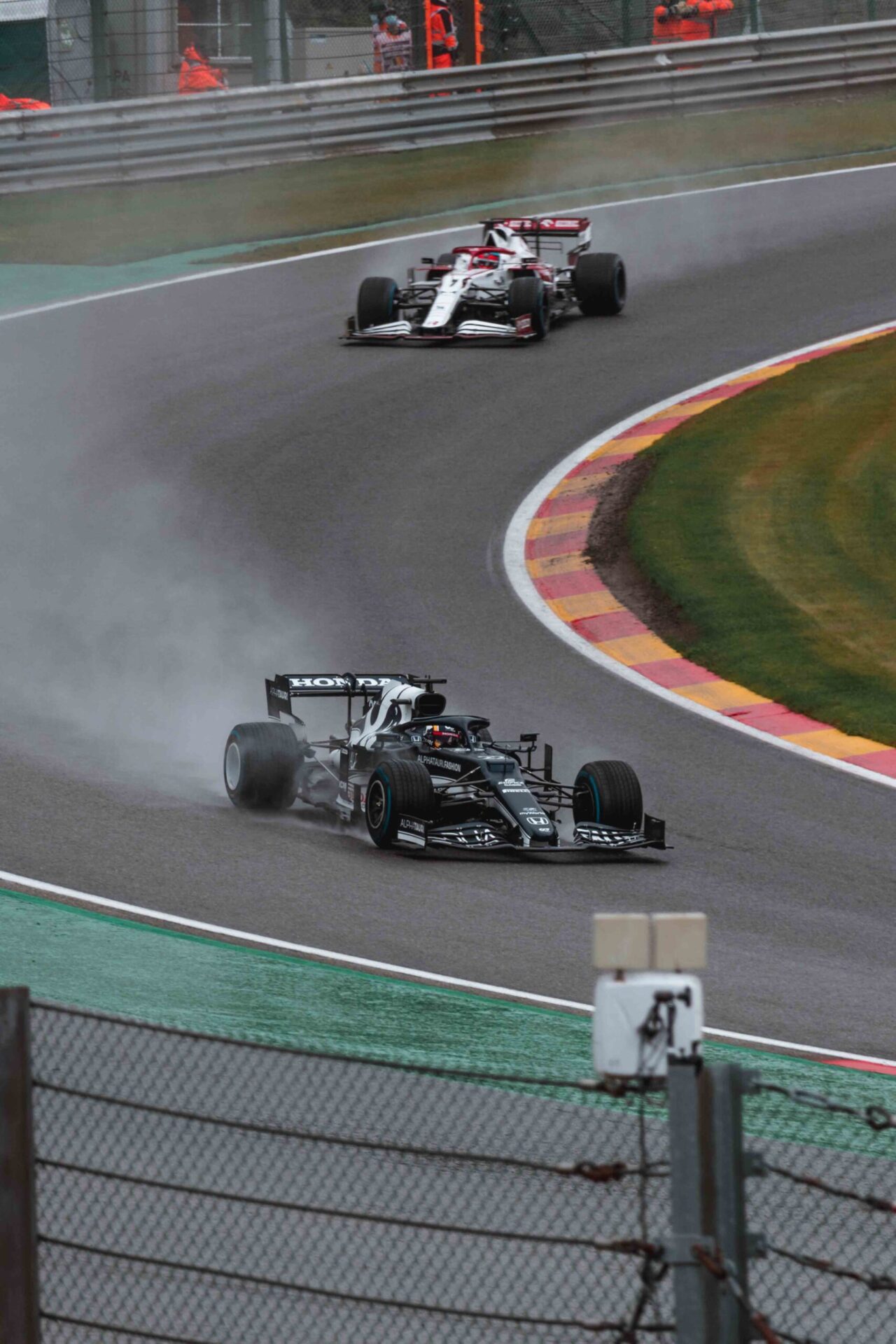 F1 racing cars on a track