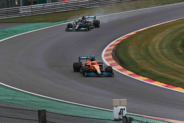 F1 racing car on a track