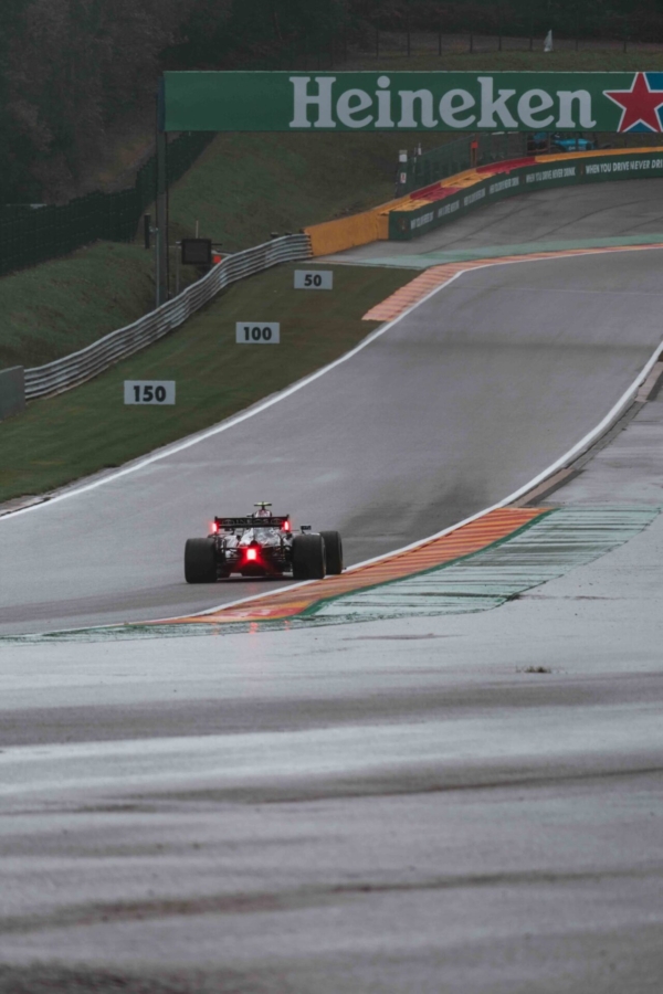 F1 racing car on a track