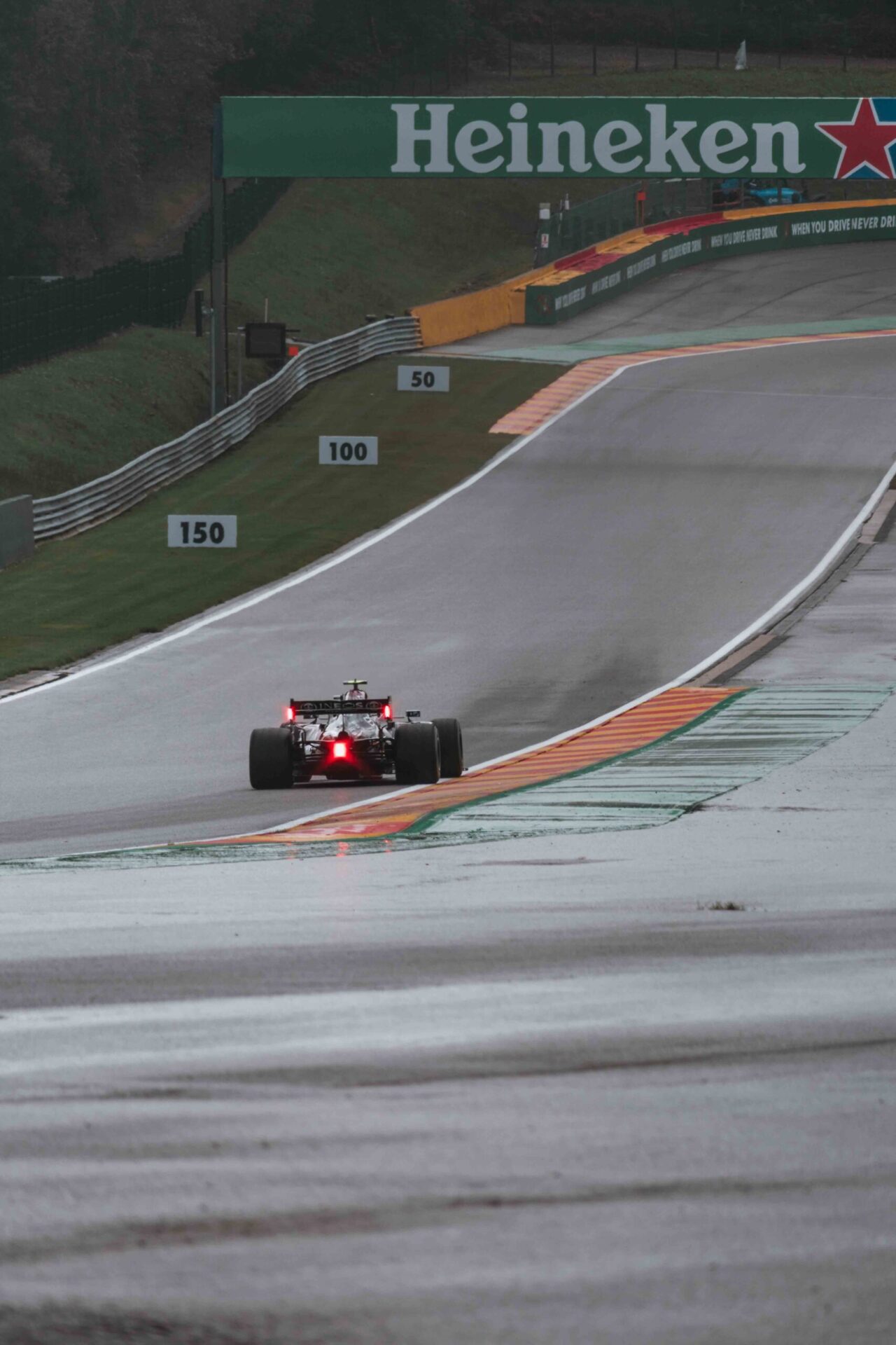 F1 racing car on a track