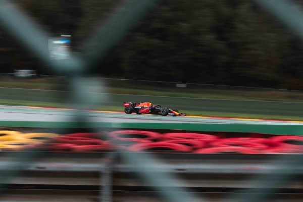 F1 racing car on a track
