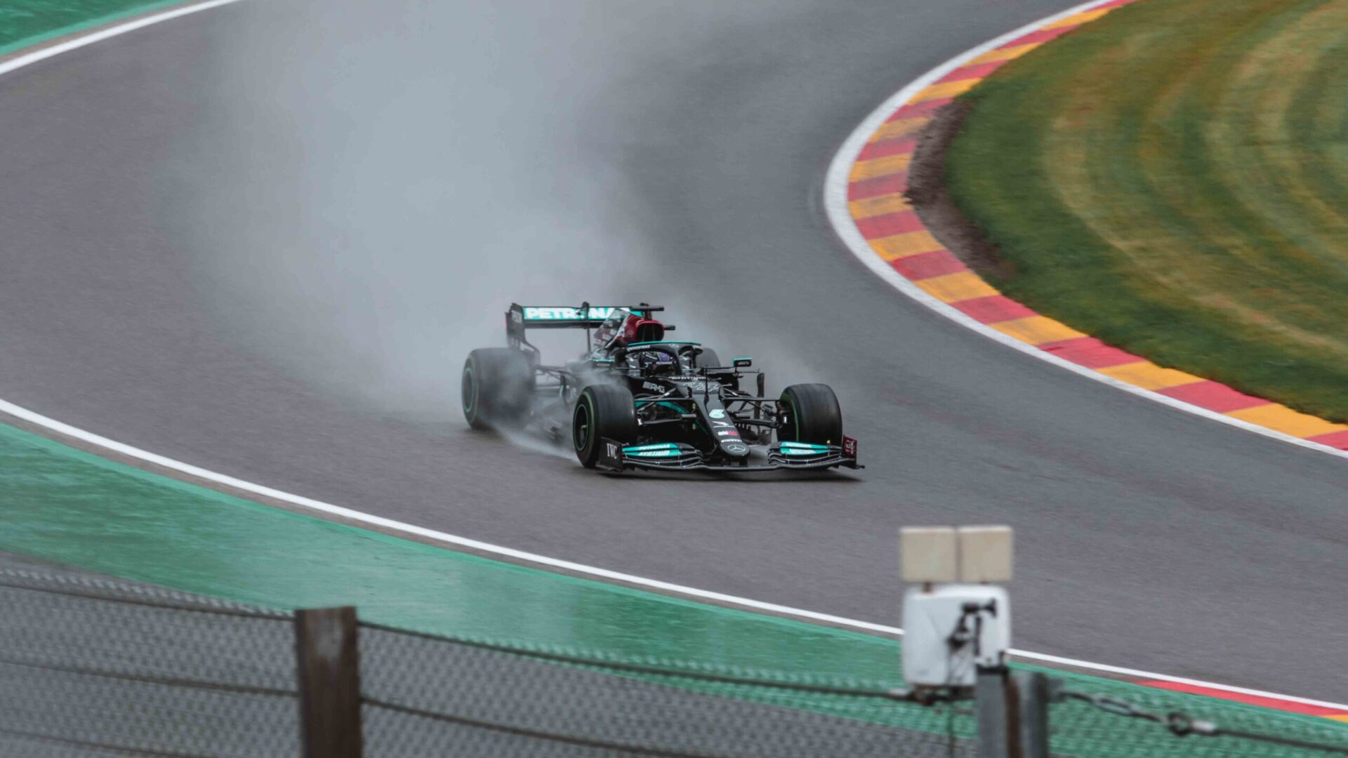 F1 racing car on a track