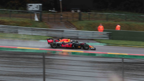 F1 racing car on a track