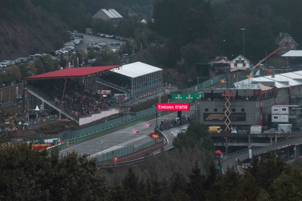 F1 racing cars on a track