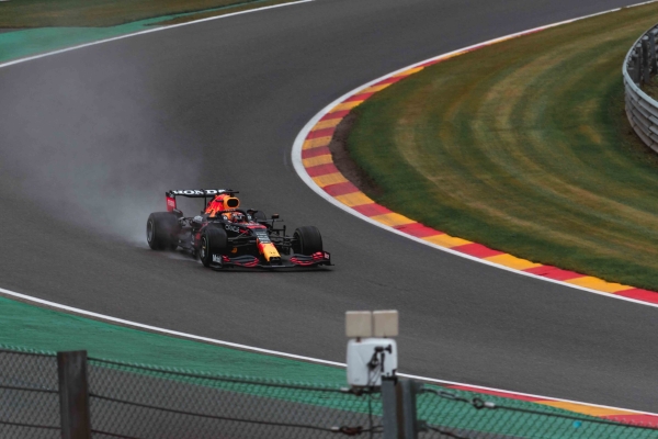 F1 racing car on a track