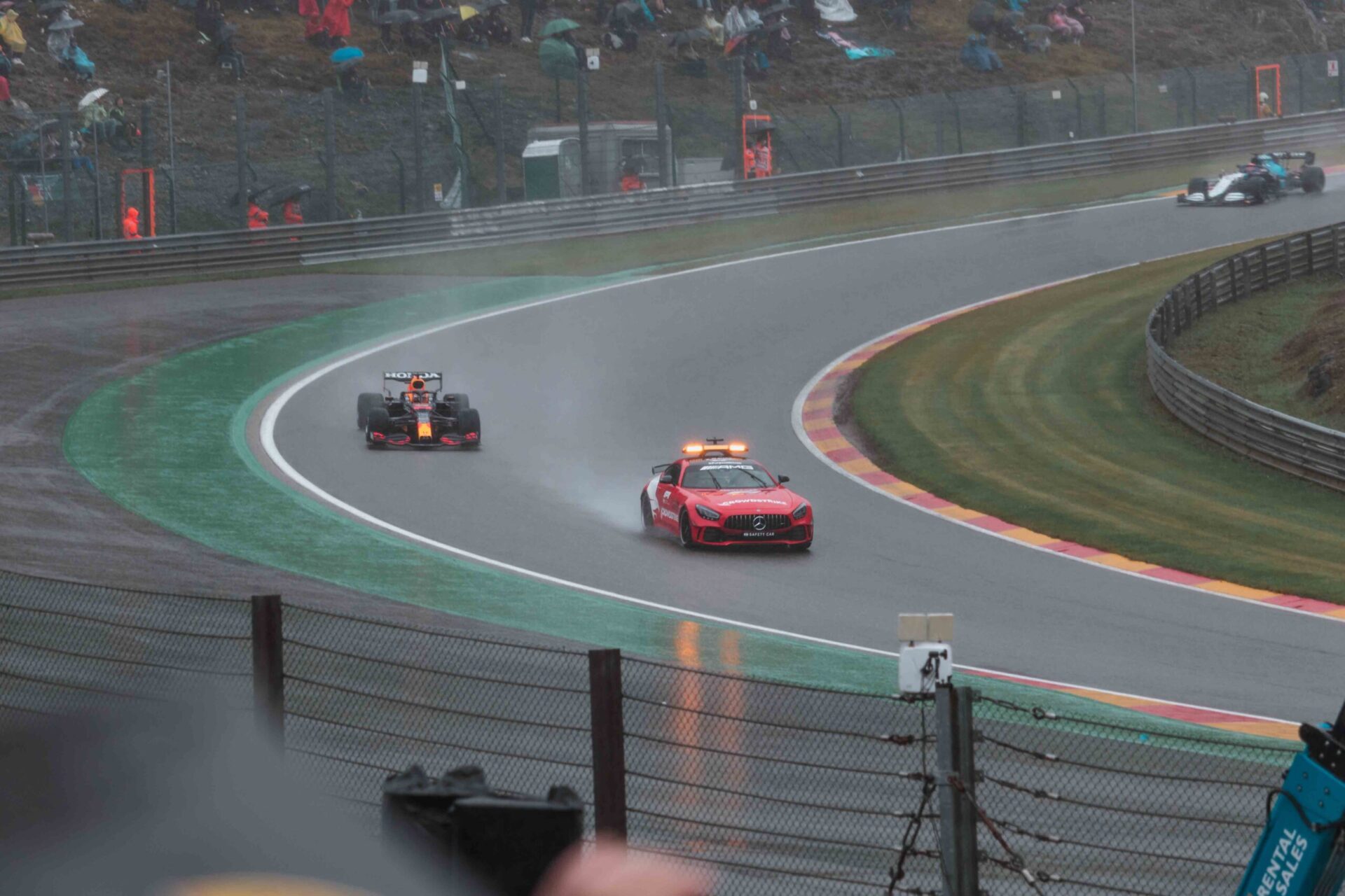 F1 racing cars on a track