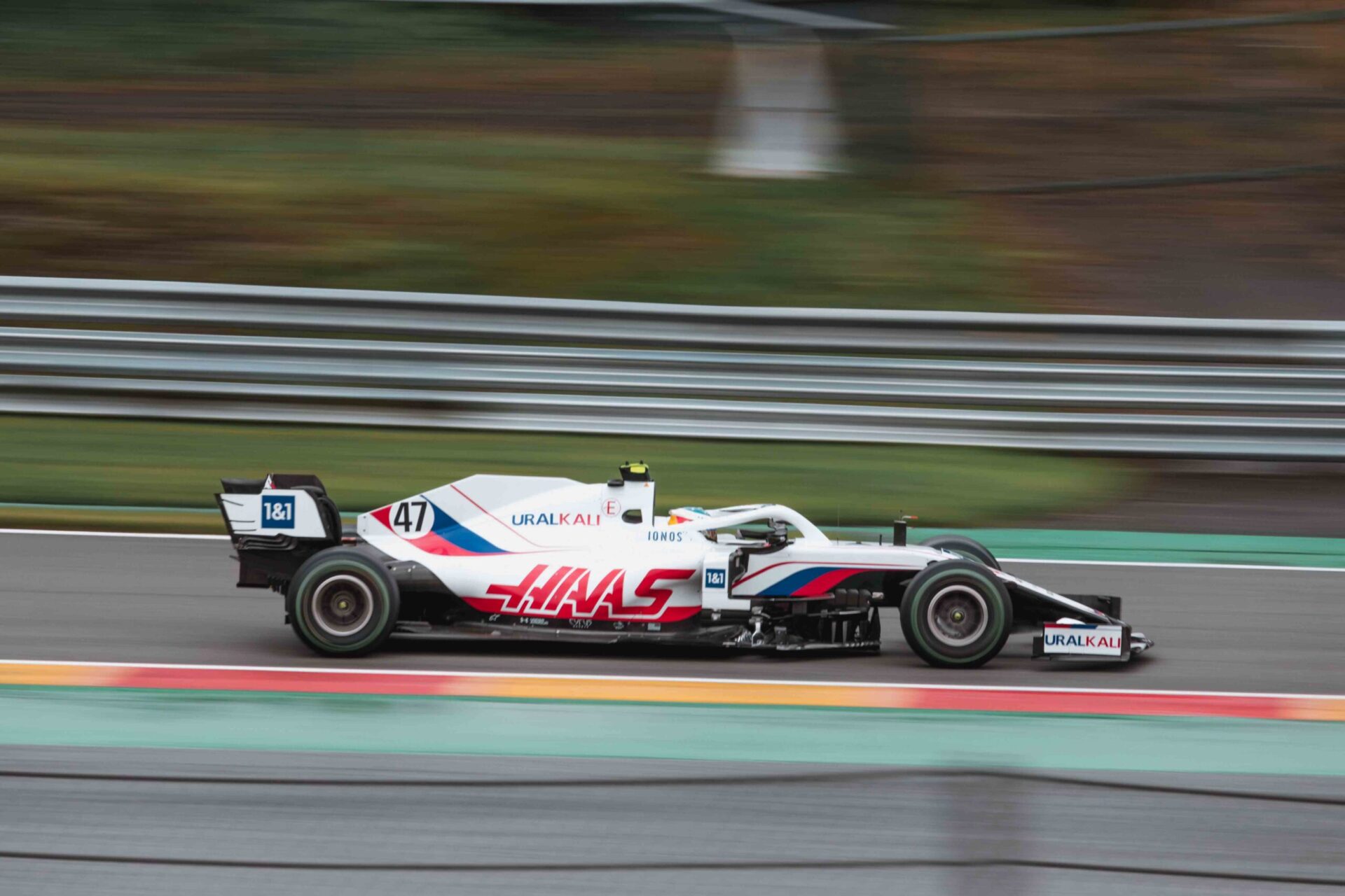 F1 racing car on a track
