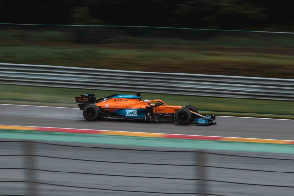 F1 racing car on a track