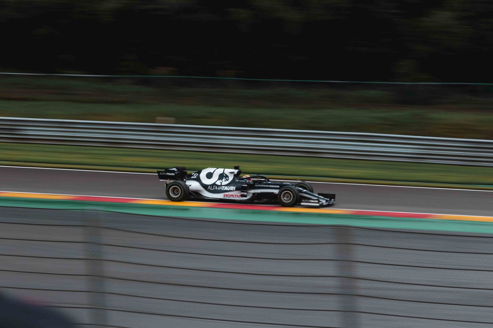 F1 racing car on a track