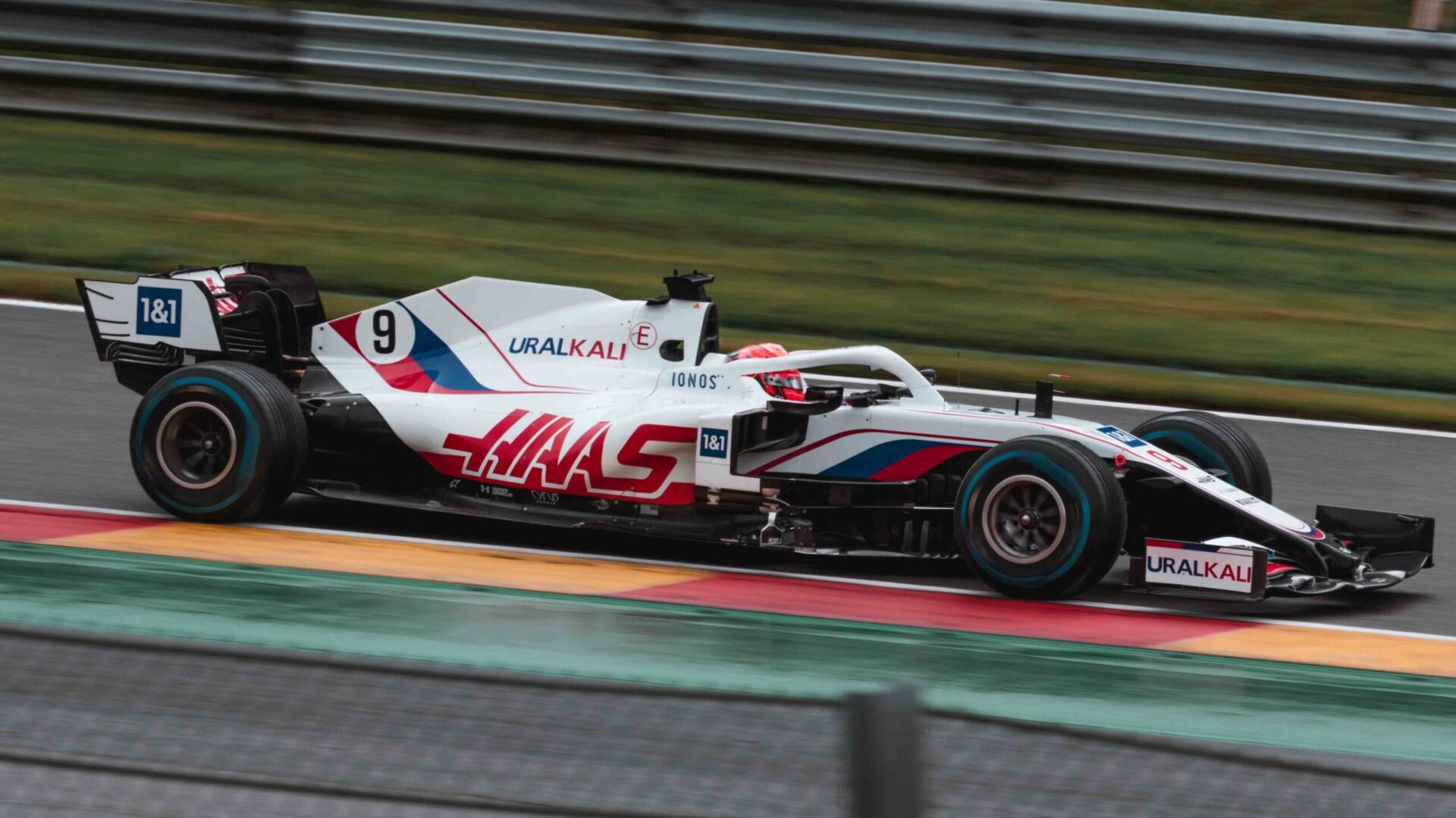 F1 racing car on a track