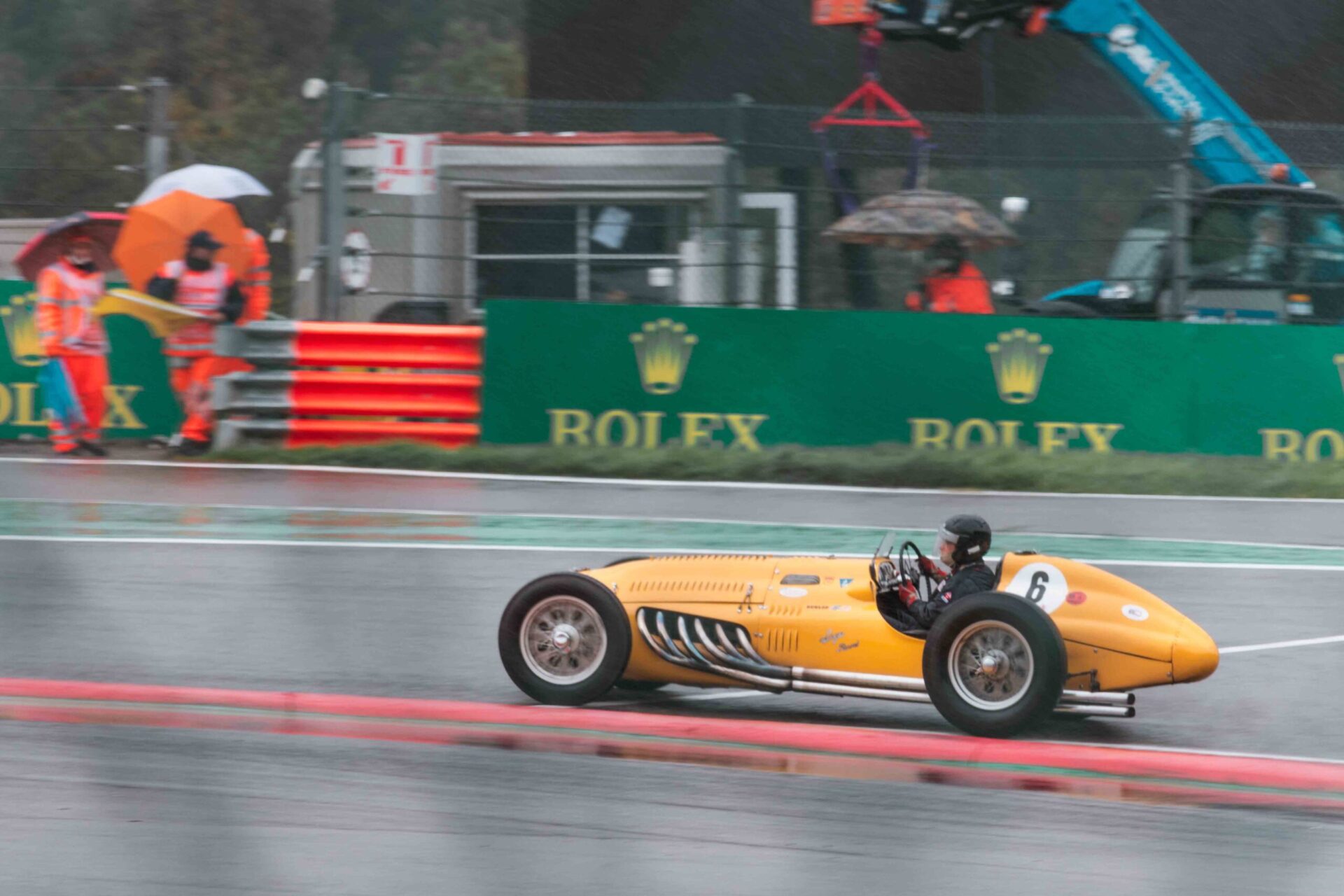 Old F1 racing car on a track