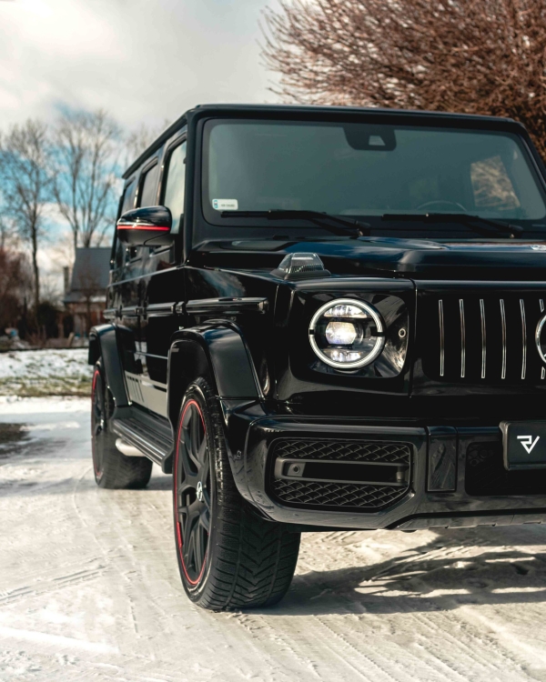 Mercedes G-class in a golden hour photoshoot