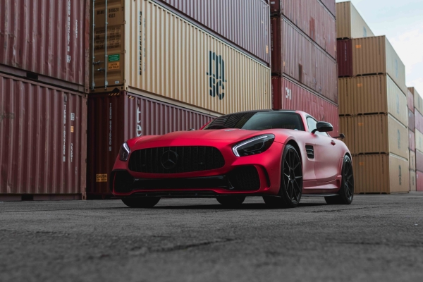 Supercar photoshoot on a container depot in Gdynia