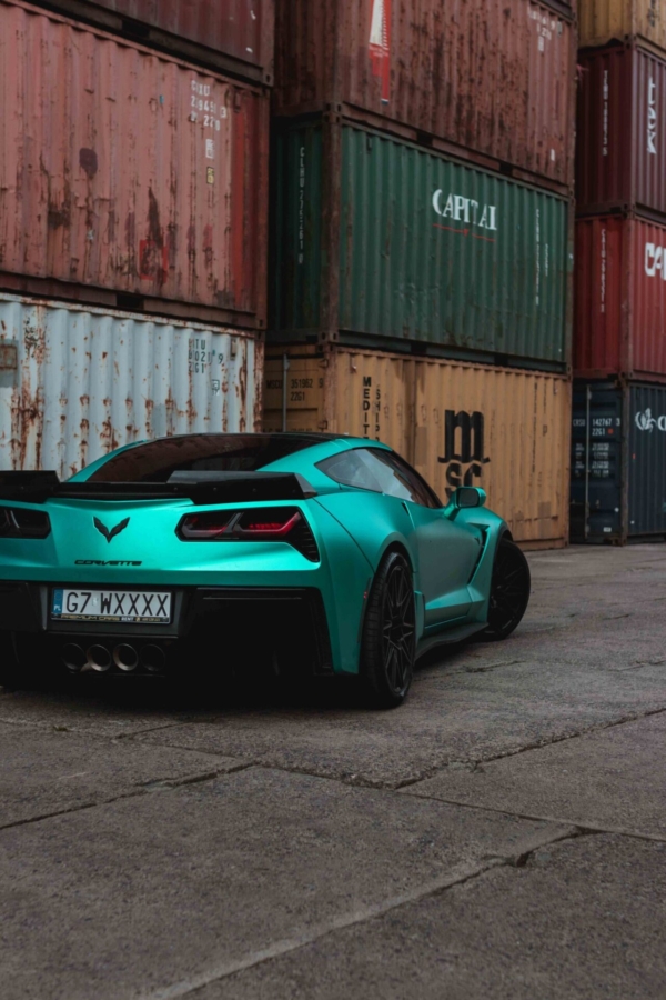 Supercar photoshoot on a container depot in Gdynia