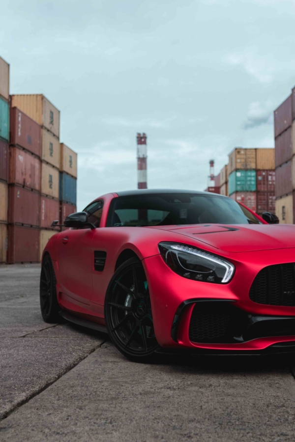 Supercar photoshoot on a container depot in Gdynia