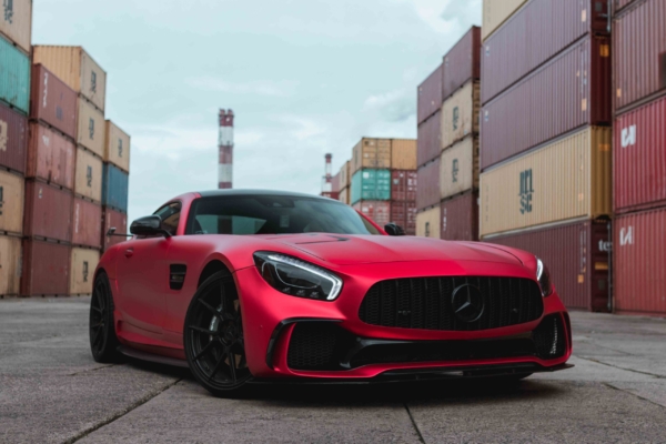 Supercar photoshoot on a container depot in Gdynia