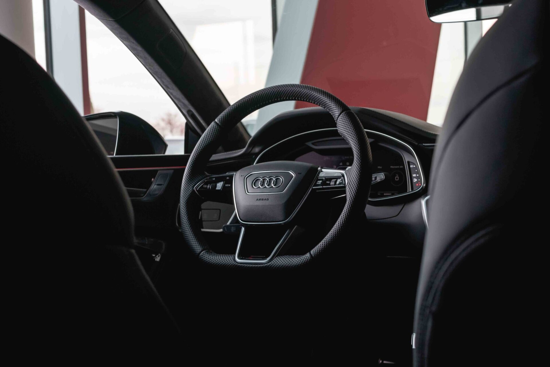 Audi in a dealership salon photography