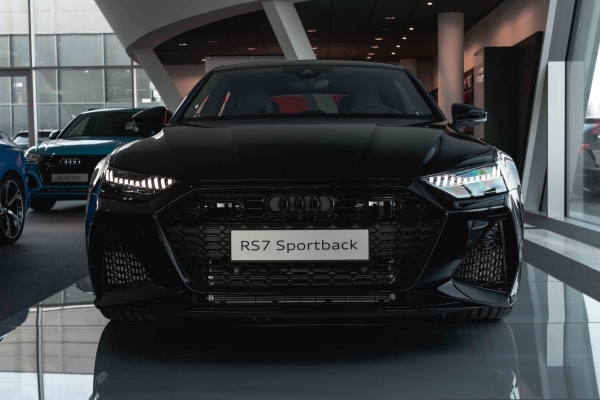 Audi in a dealership salon photography