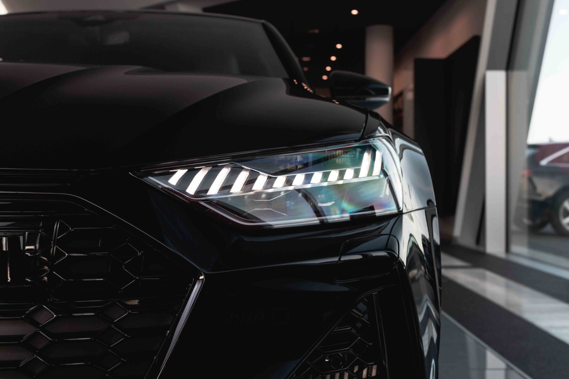 Audi in a dealership salon photography