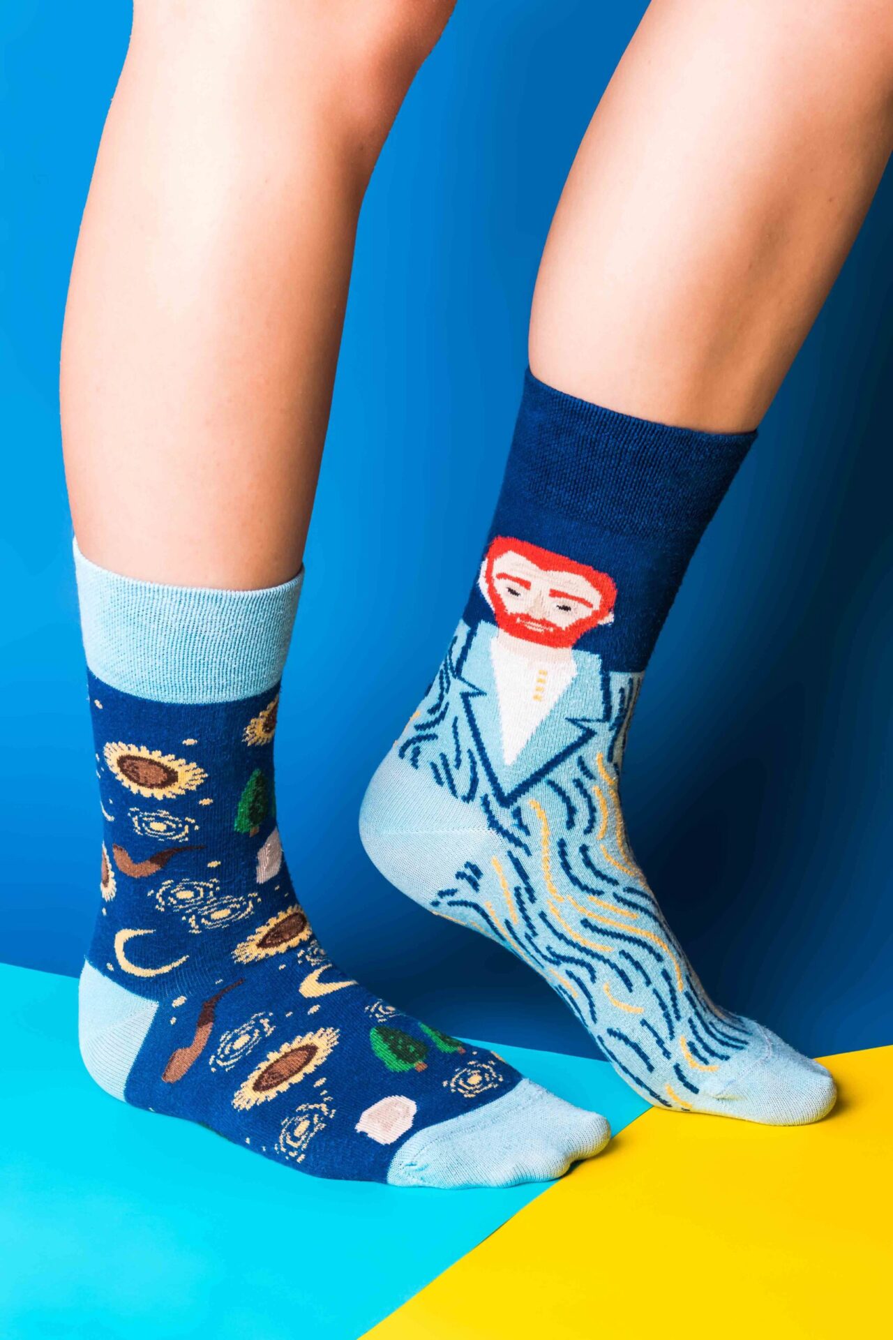 Colorfull socks in professional studio photoshoot