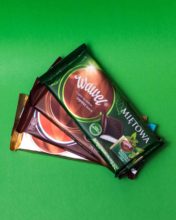 Sweets and chocolate in a studio photoshoot