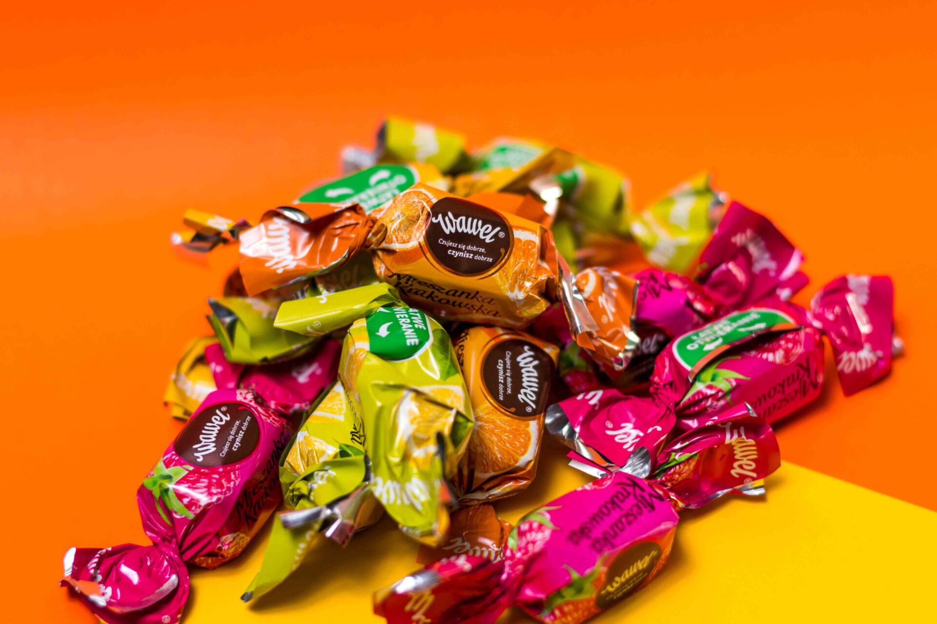 Sweets and chocolate in a studio photoshoot