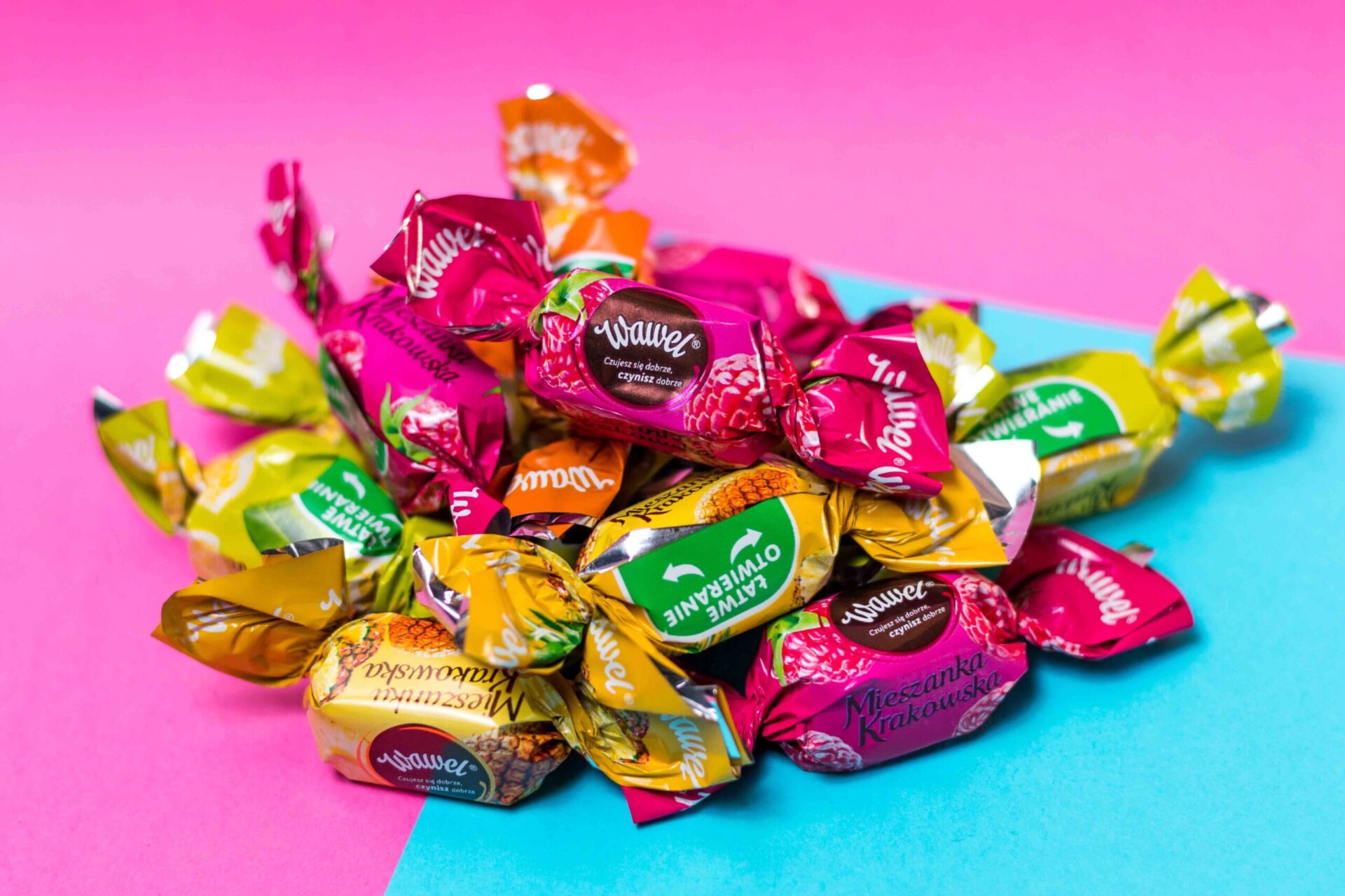 Sweets and chocolate in a studio photoshoot