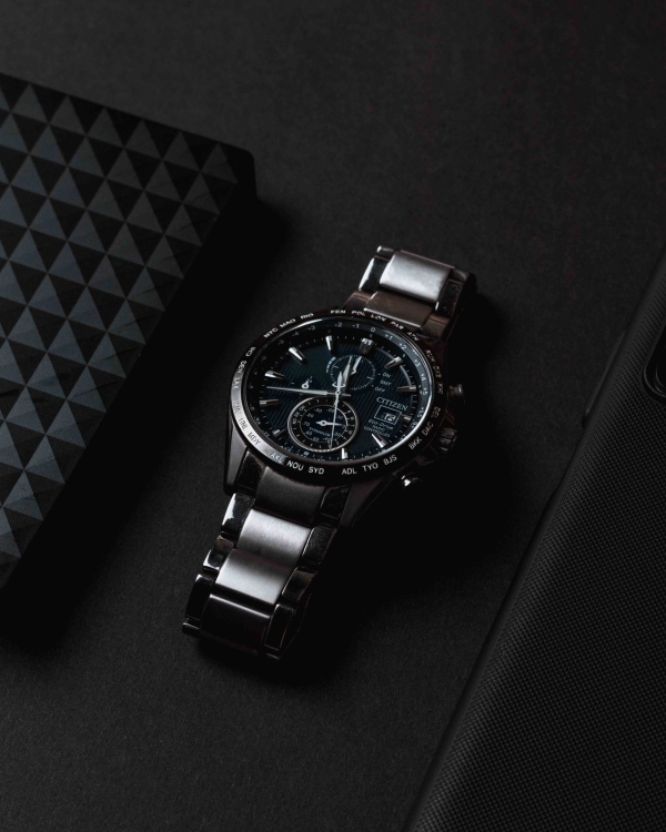 Elegant hand watch in a professional studio photoshoot