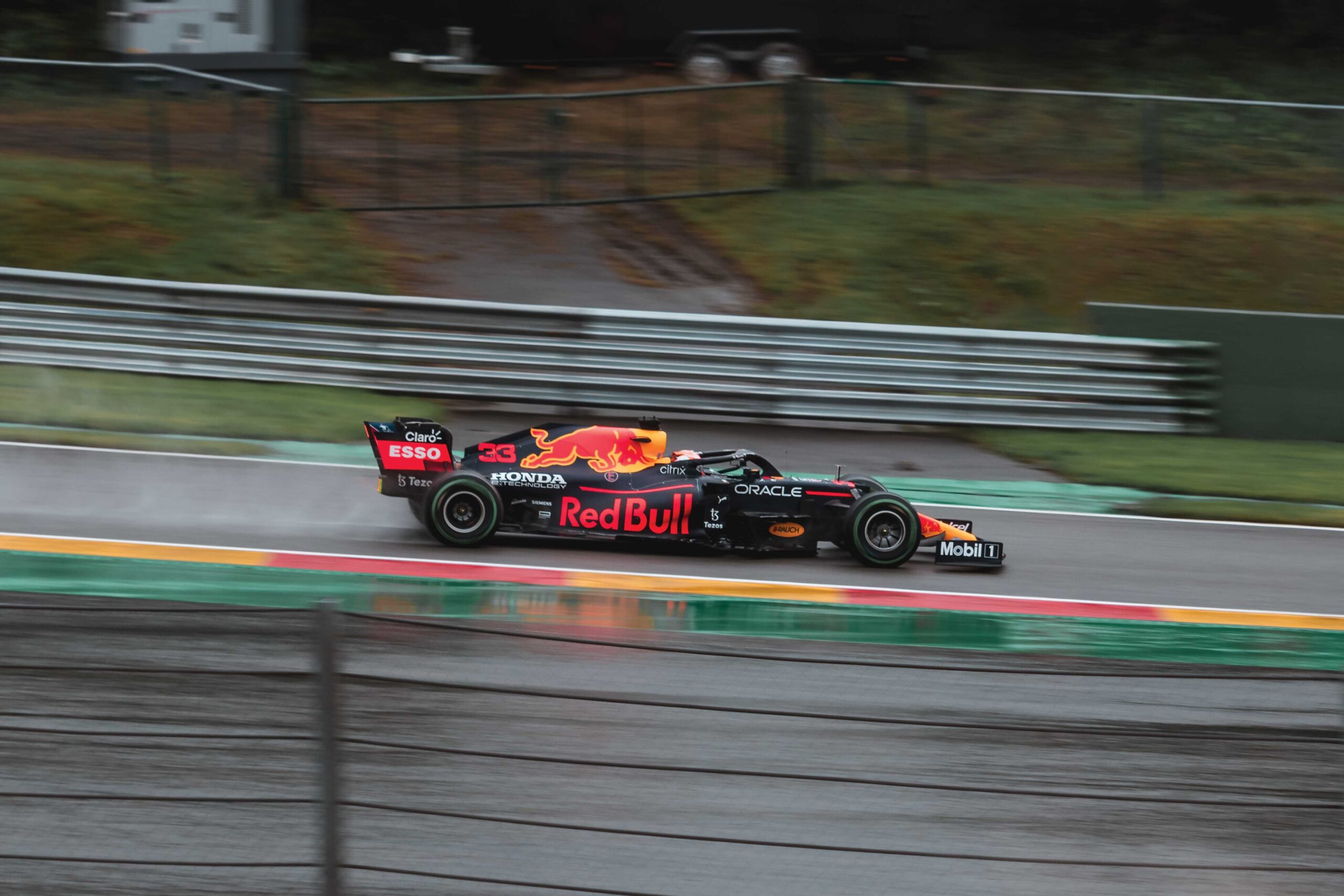 F1 racing car on a track