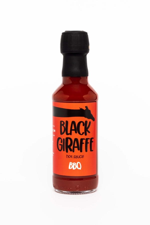 Black Giraffe hot sauce, product photography