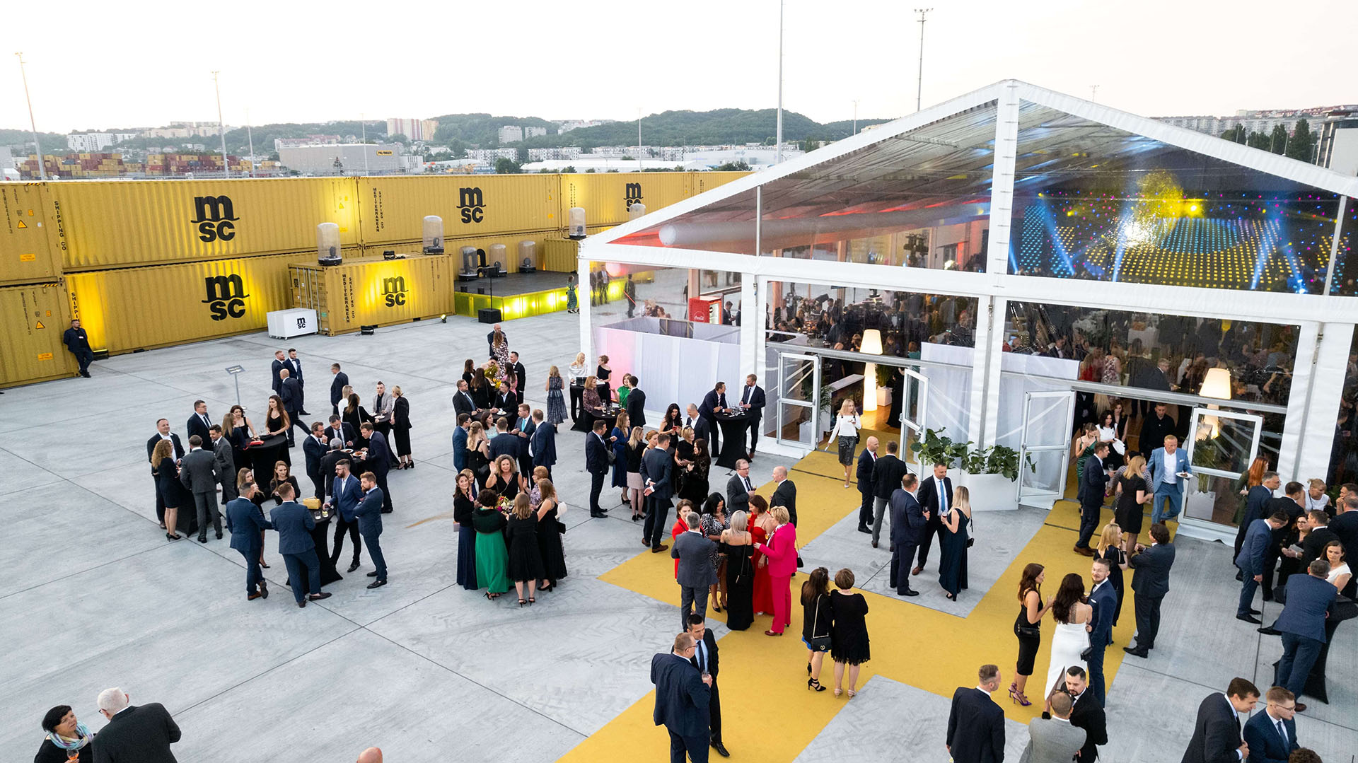 Drone photography on MSC Poland party