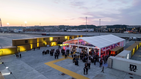 Drone photography on MSC Poland party