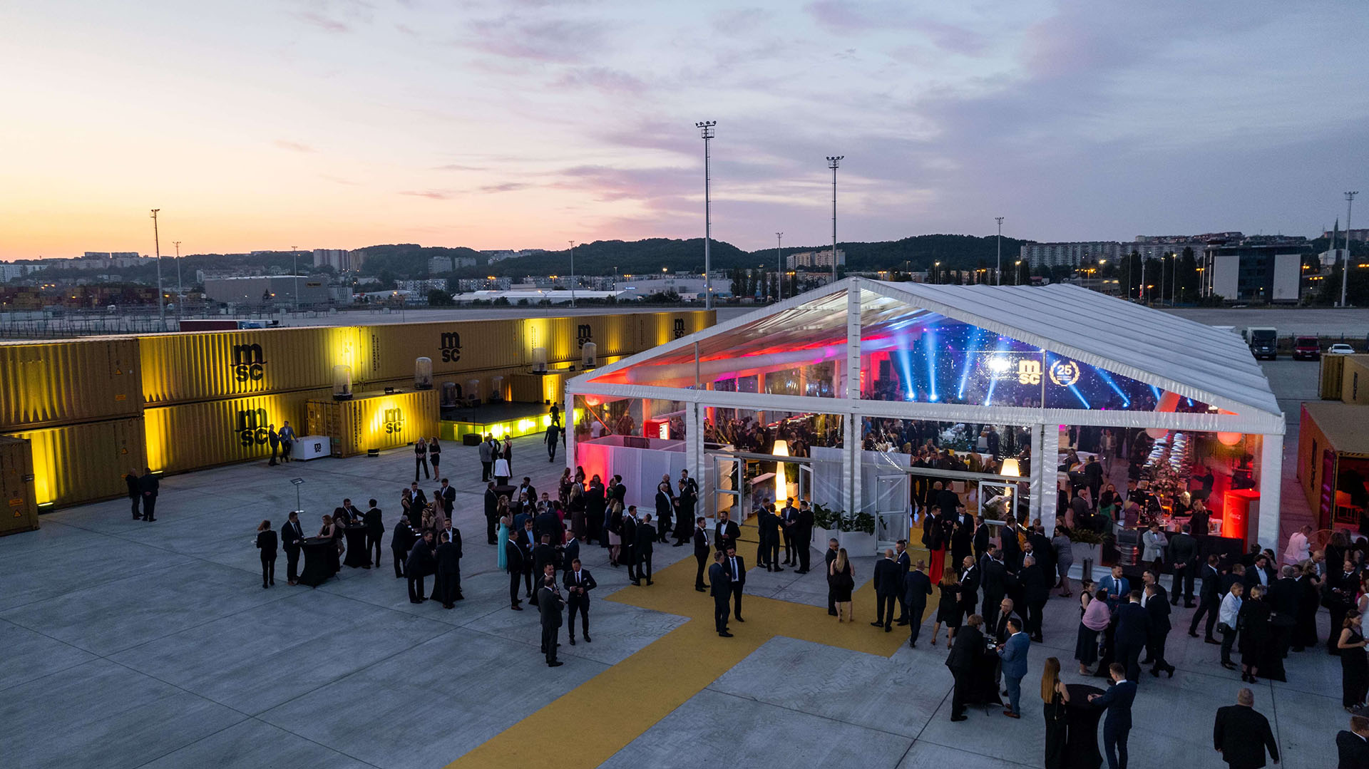 Drone photography on MSC Poland party