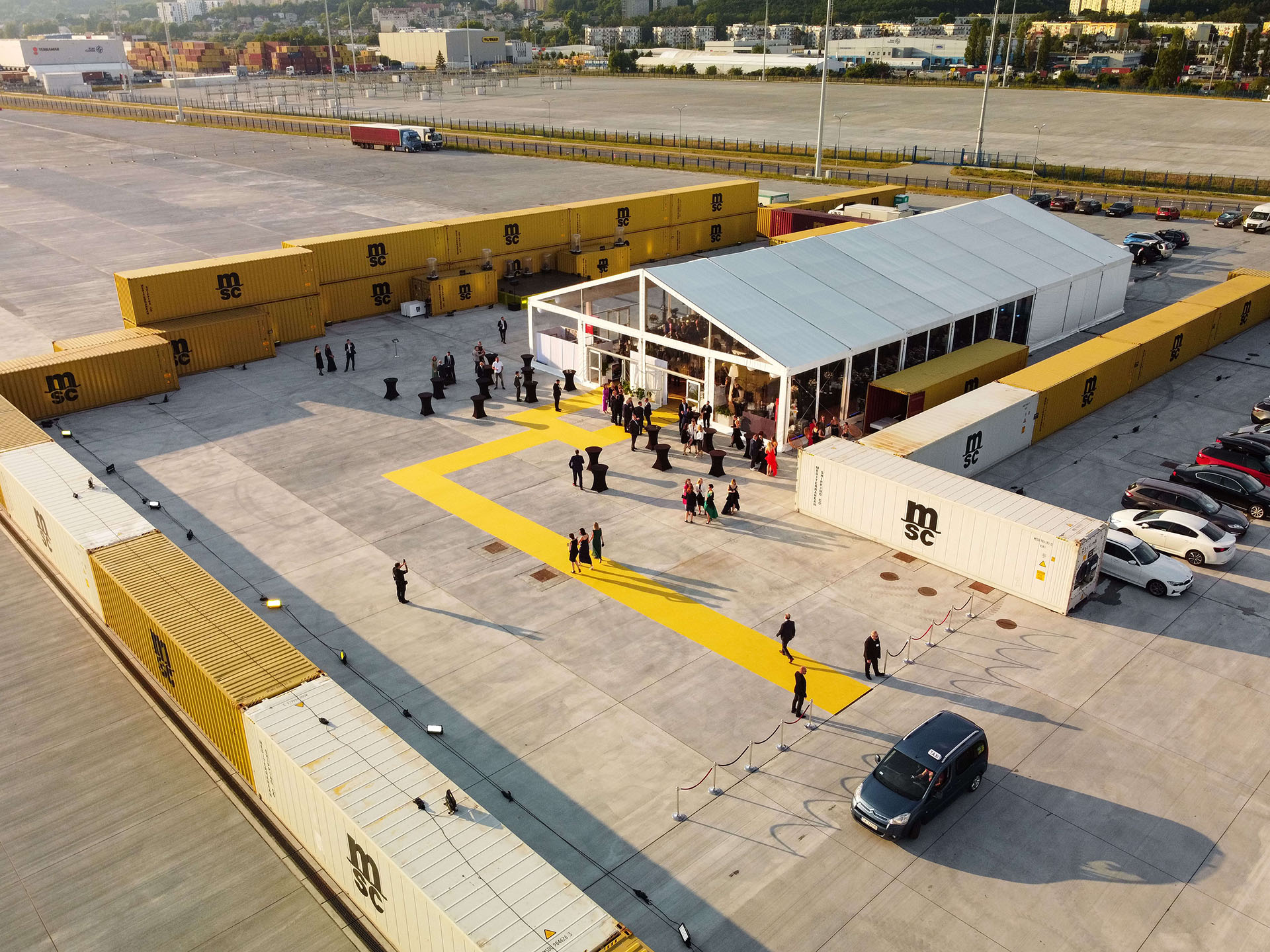 Drone photography on MSC Poland party