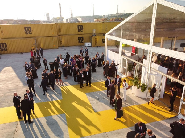 Drone photography on MSC Poland party