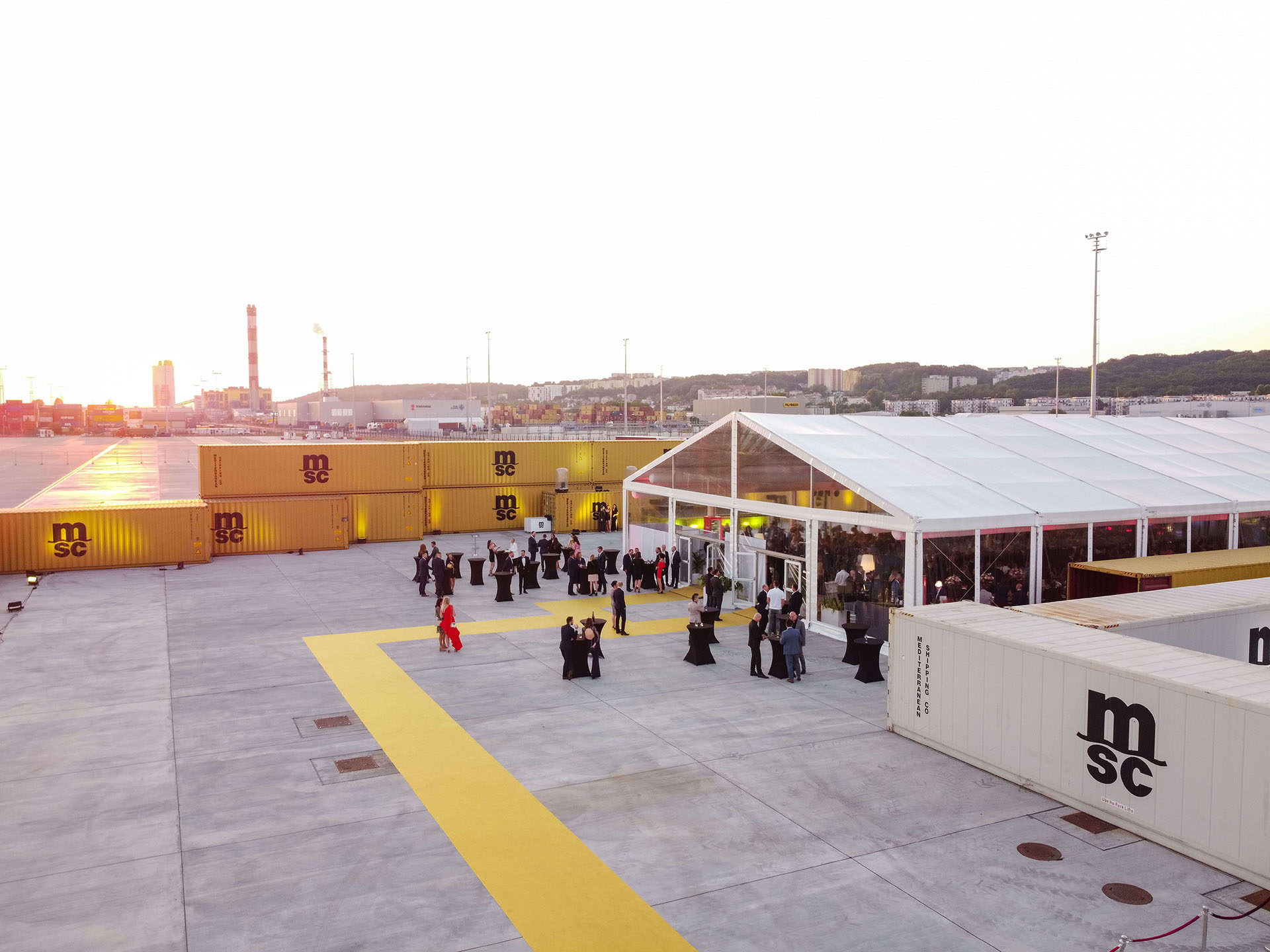 Drone photography on MSC Poland party